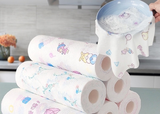 주문 목재 펄프 Spunlace Spunlace 짠것이 아닌 직물 산업 기계 청소 닦음 online manufacture